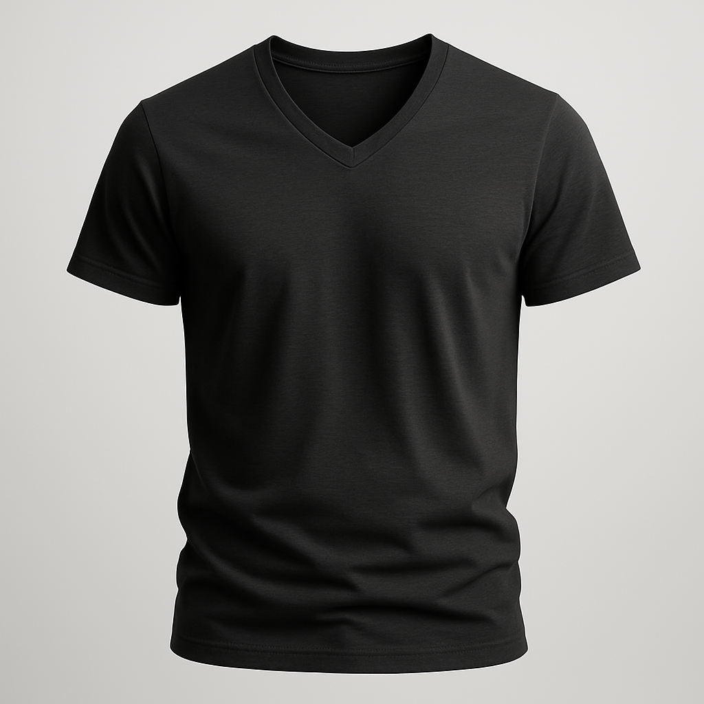Men's Black V-Neck T-Shirt