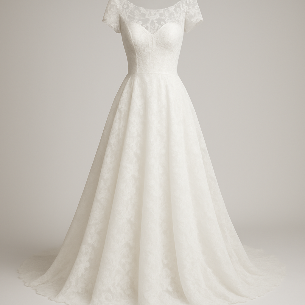 Women's Elegant White Lace Wedding Dress
