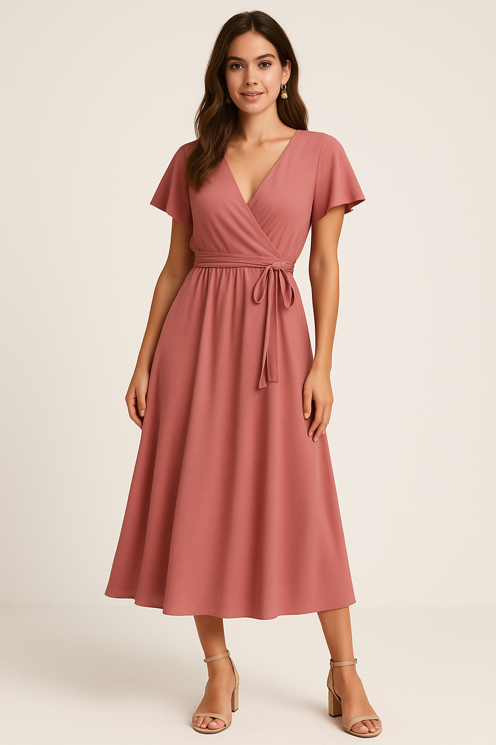 Rose Serenity Wrap Dress