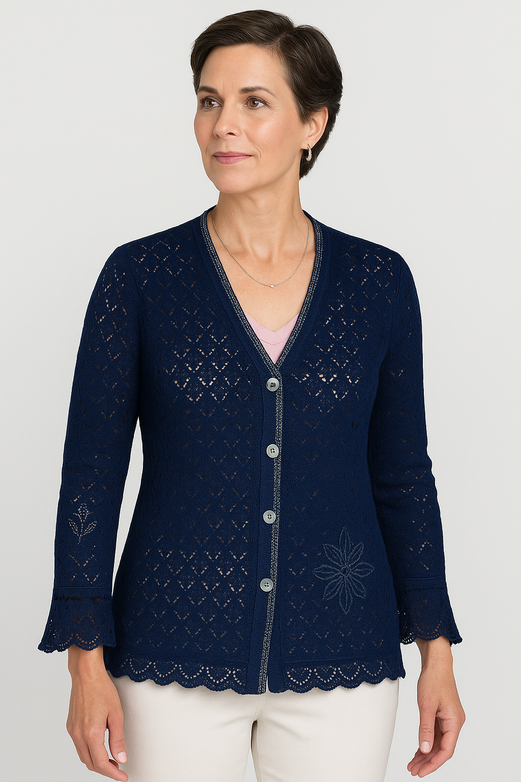 Midnight Breeze Lace Knit Cardigan