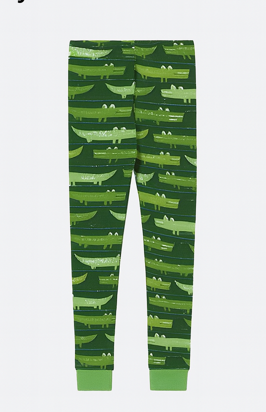 Green Alligator Print Pajama – Boys’ Comfort Wear