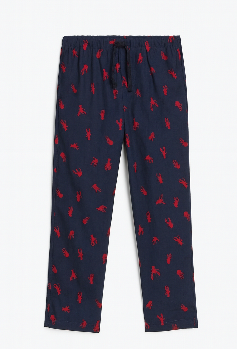 Navy Blue Lobster Print Cotton Pajama Pant