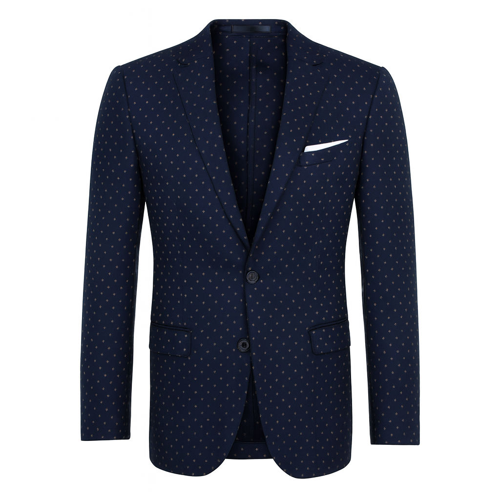 Navy Blue Polka Dot Blazer