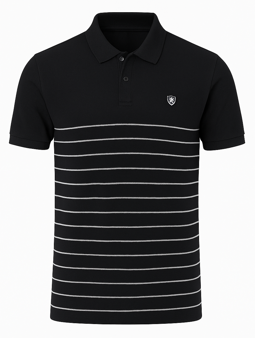 Black Striped Polo Shirt
