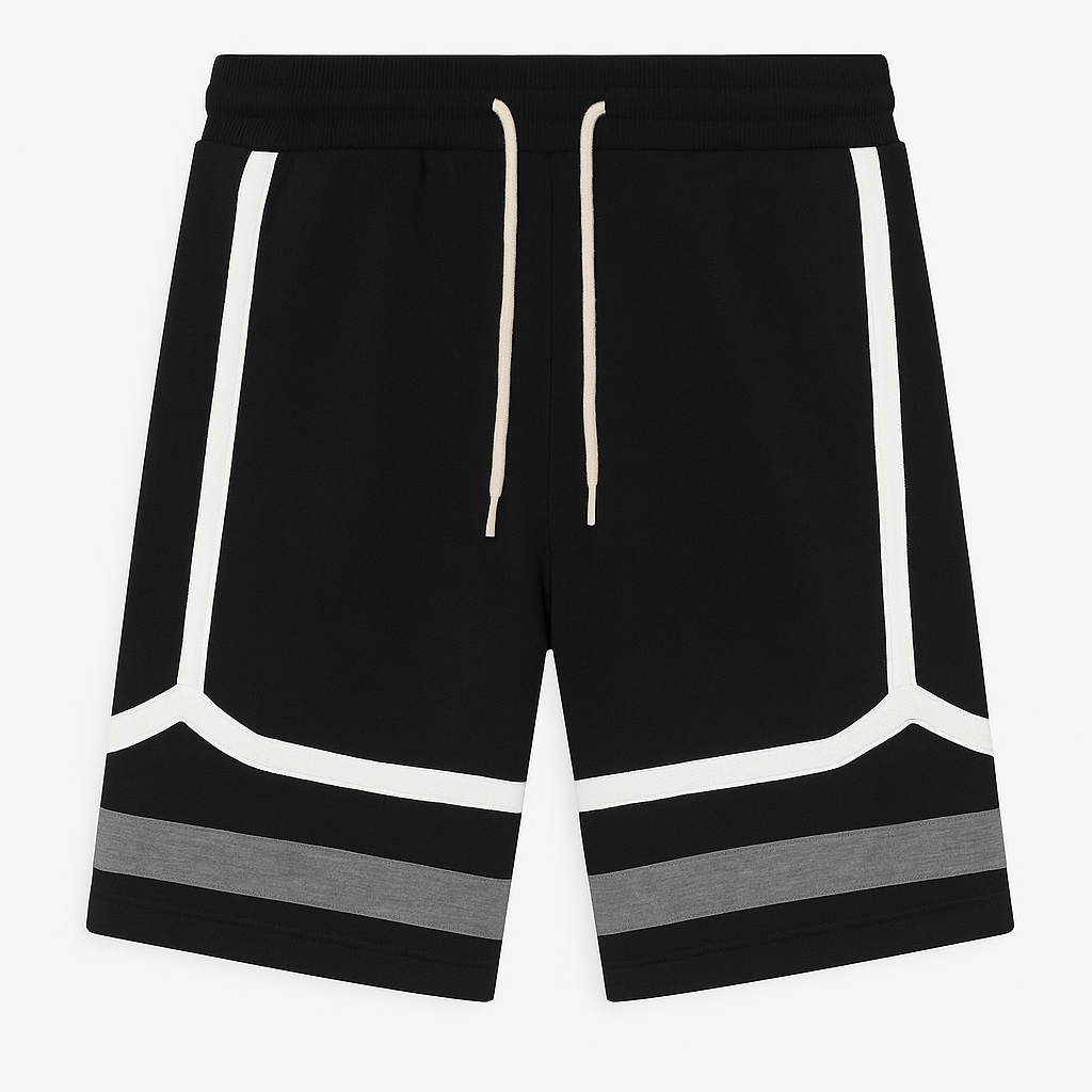 Black Stride Contrast Shorts