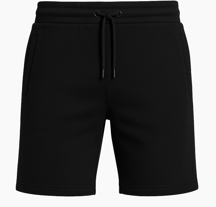 Classic Black Cotton Shorts