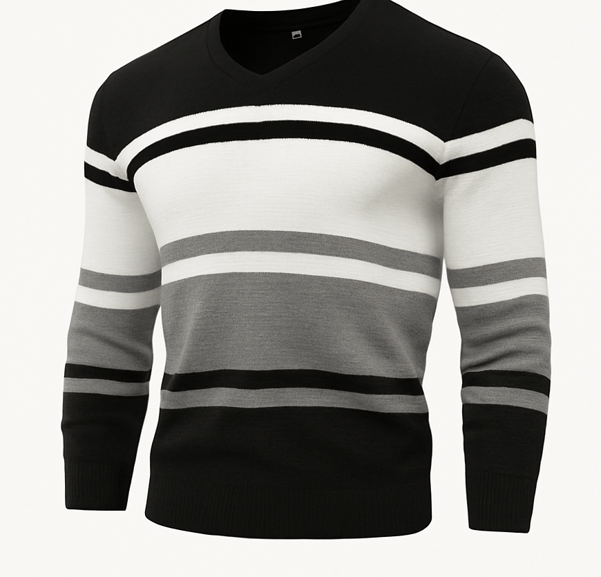 Stripes V-Neck Sweater