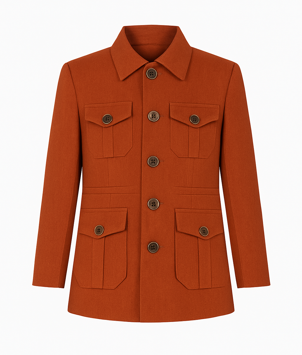 Rust Formal Pleated Boys Blazer