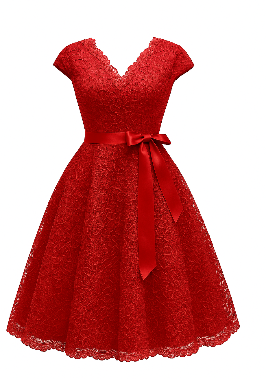 Scarlet Elegance Lace Dress