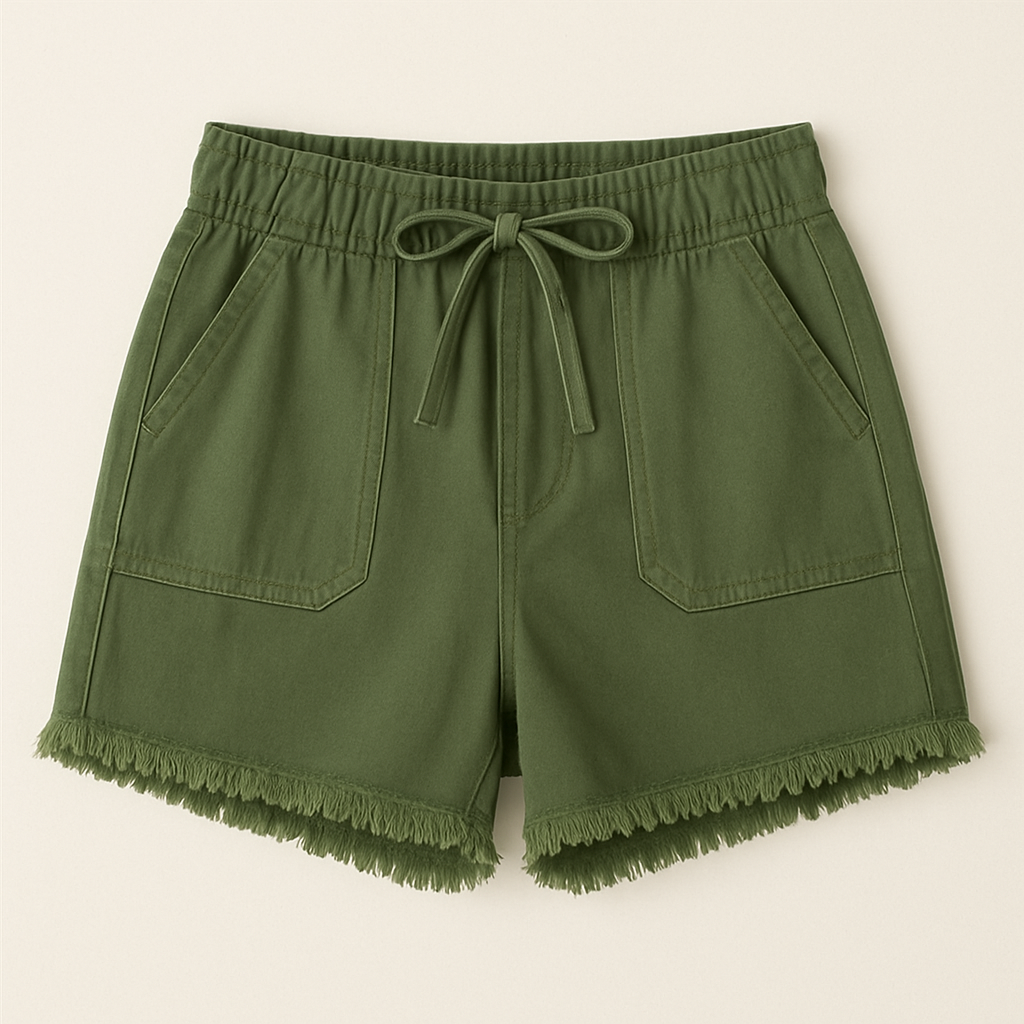 live Ease Frayed Hem Shorts