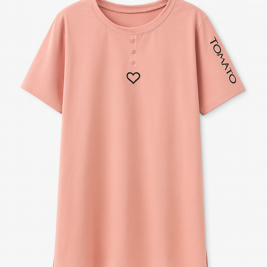 Peach Love Cotton Tee – TOMATO Edition