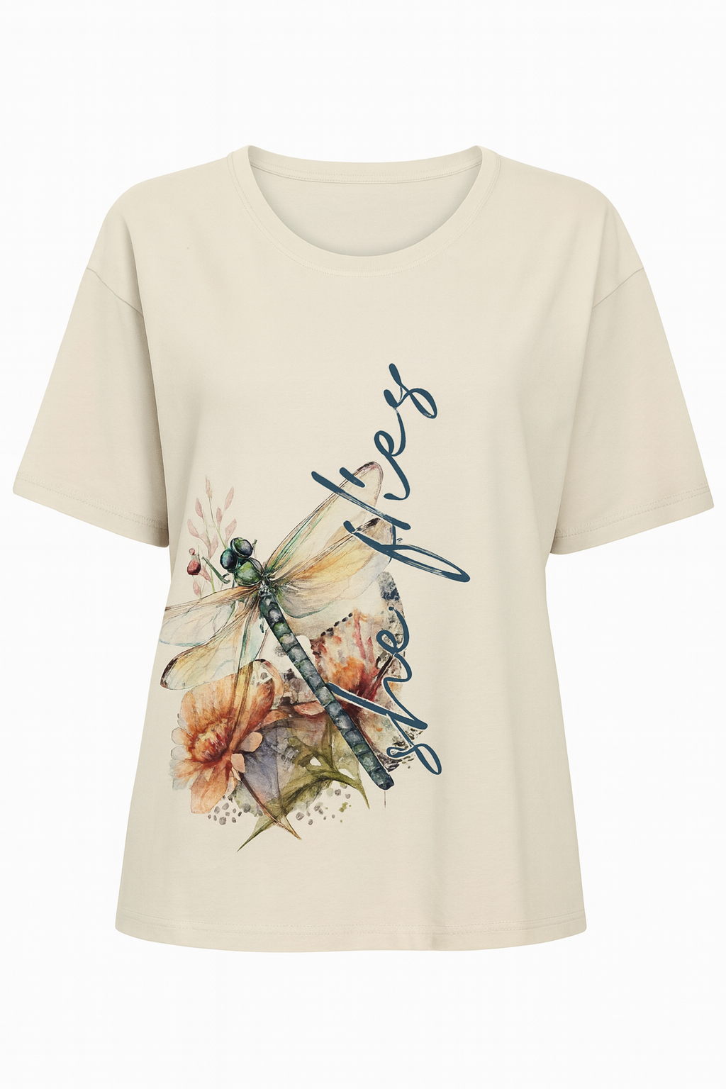 She Flies Botanical Dragonfly Tee
