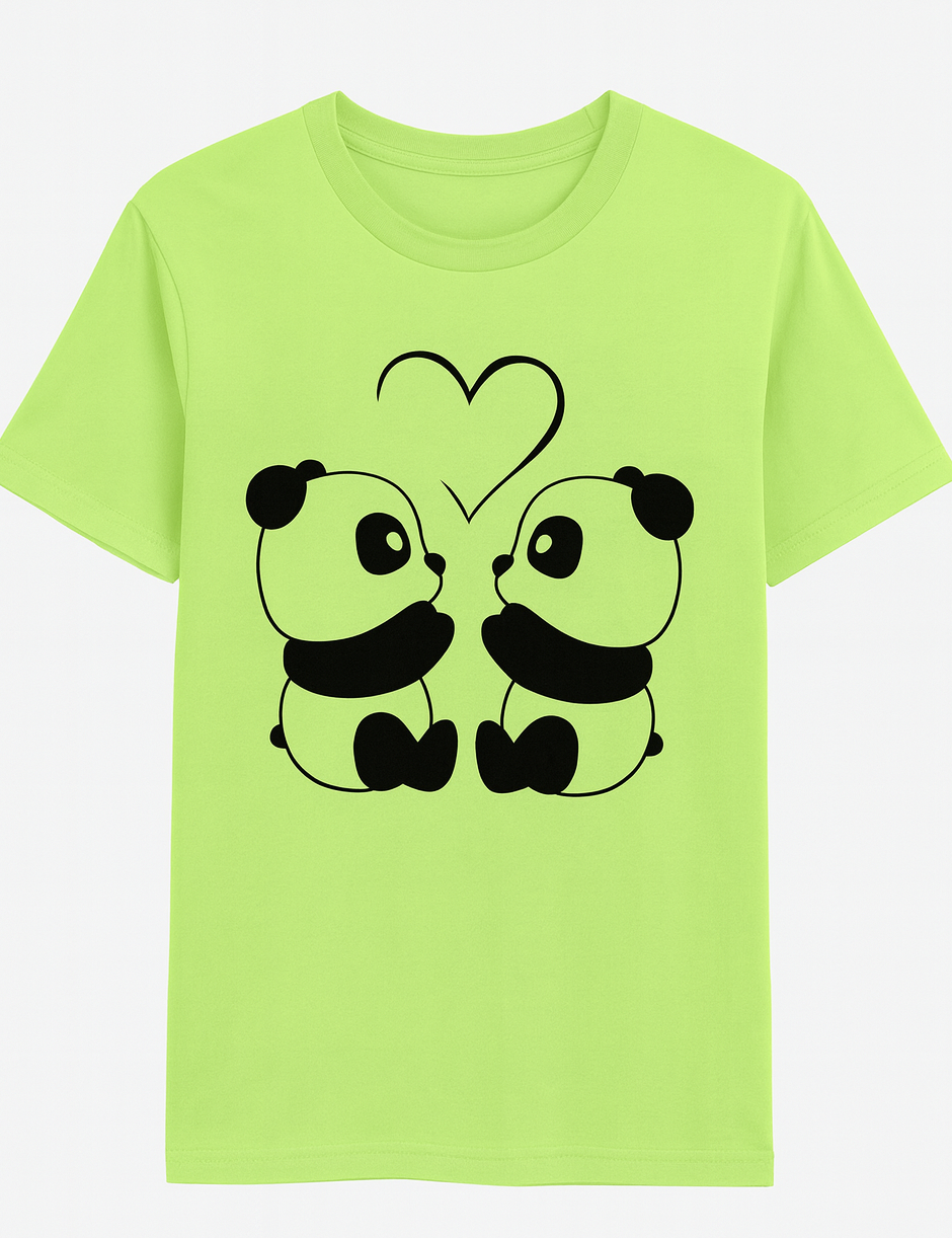 Panda Love Lime Tee – Cute Couple