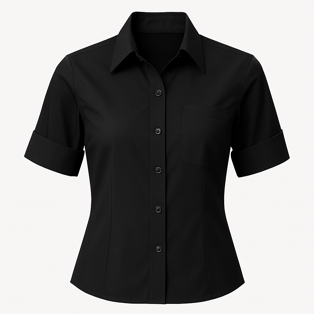 Midnight Elegance – Women's Black Formal Shirt