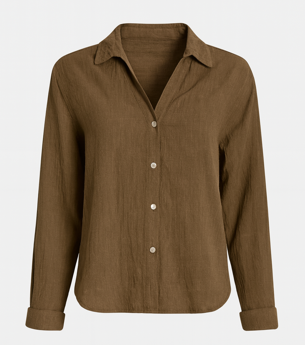 Olive Breeze Casual Linen Shirt