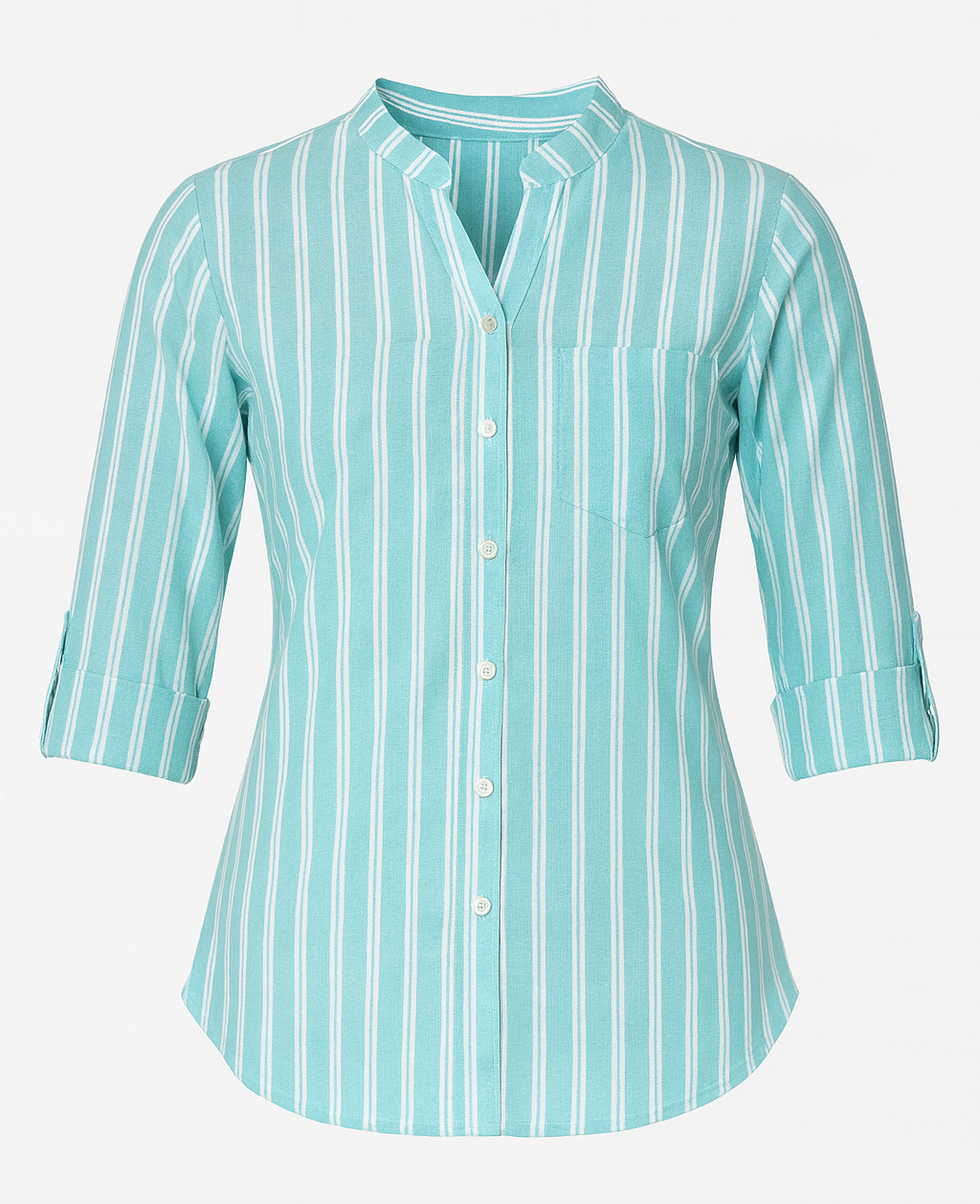 Aqua Stripe Smart Kurti Shirt