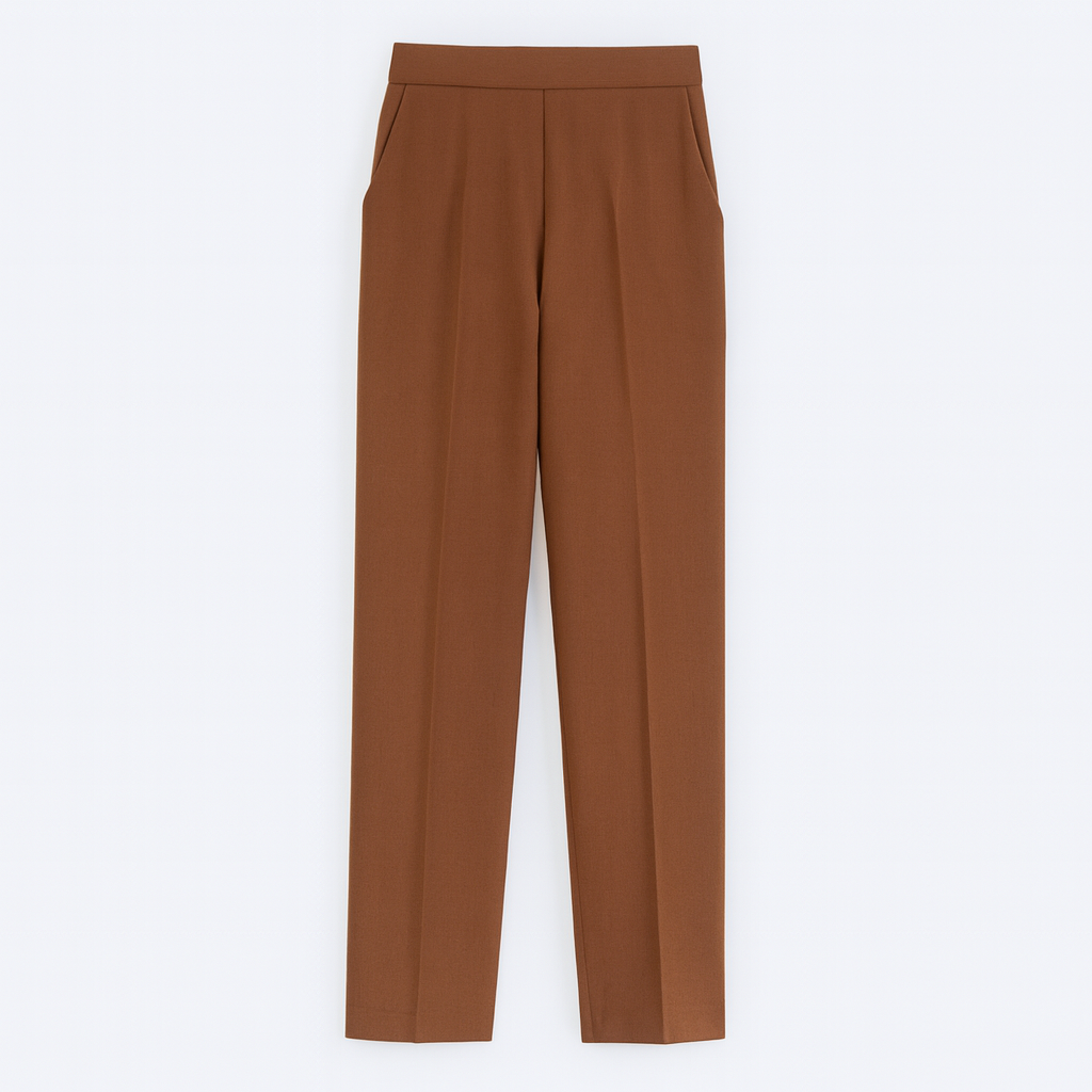 Brown High-Waist Office Pant
