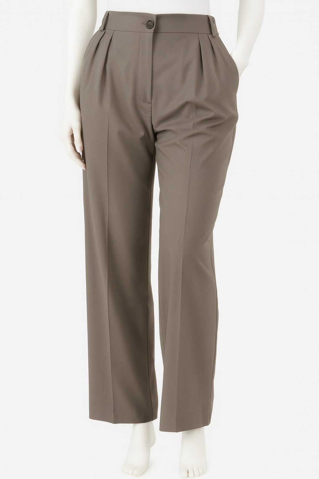 Elegant Taupe Pleated Pant