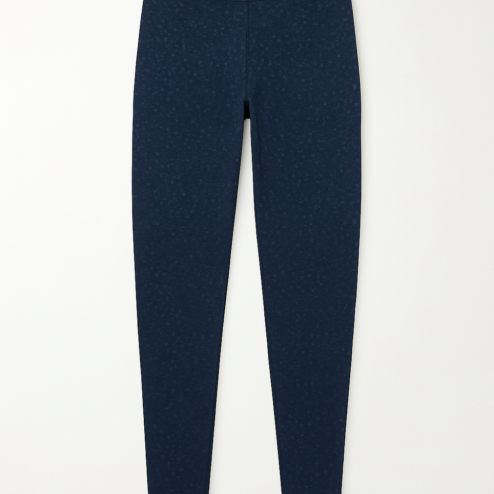 Navy Blue Textured Leggings