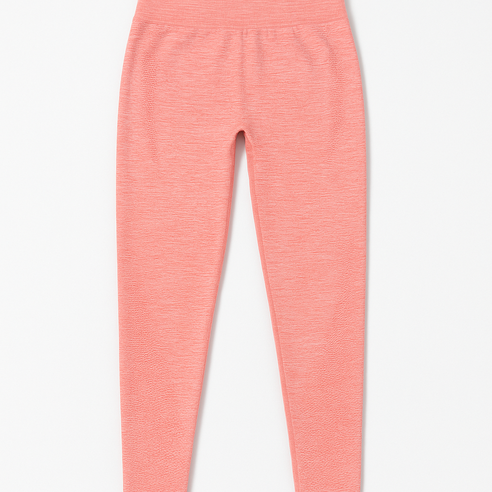 Coral Textured Sports Leggings