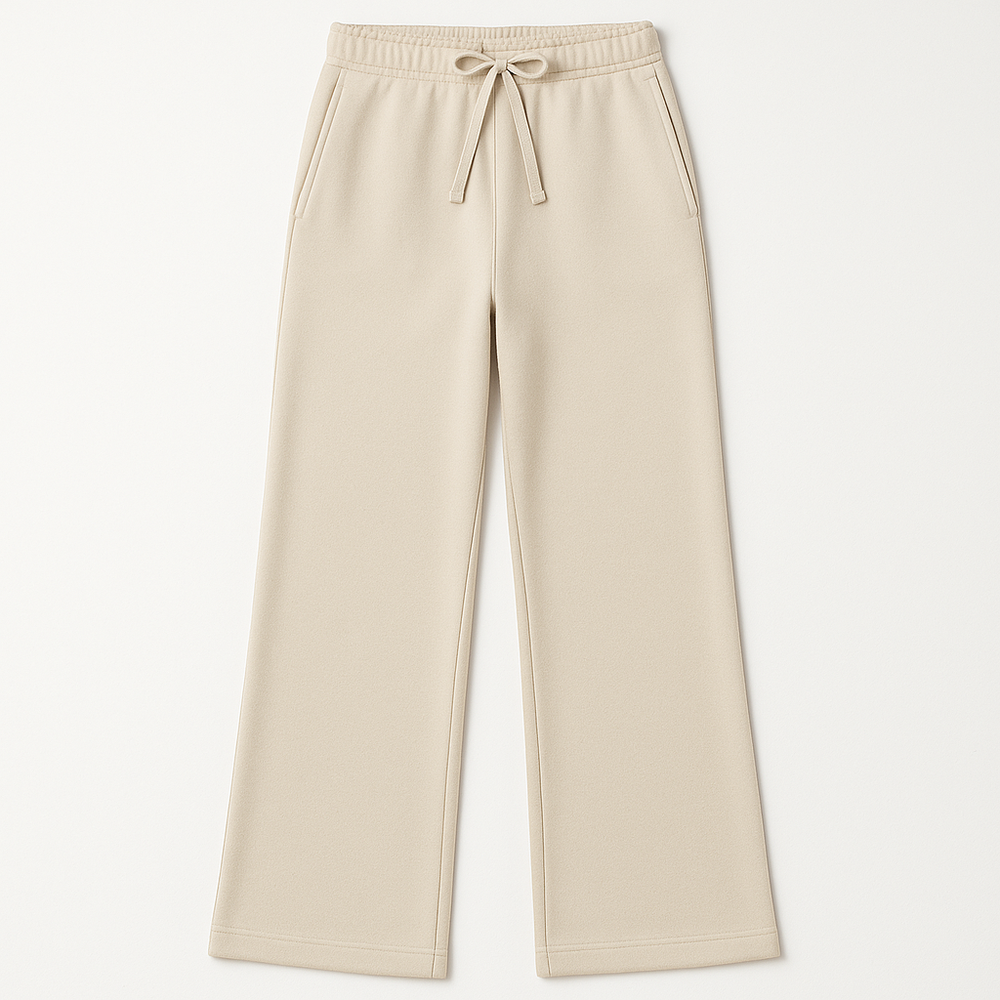 Grey White-Wide-Joggers