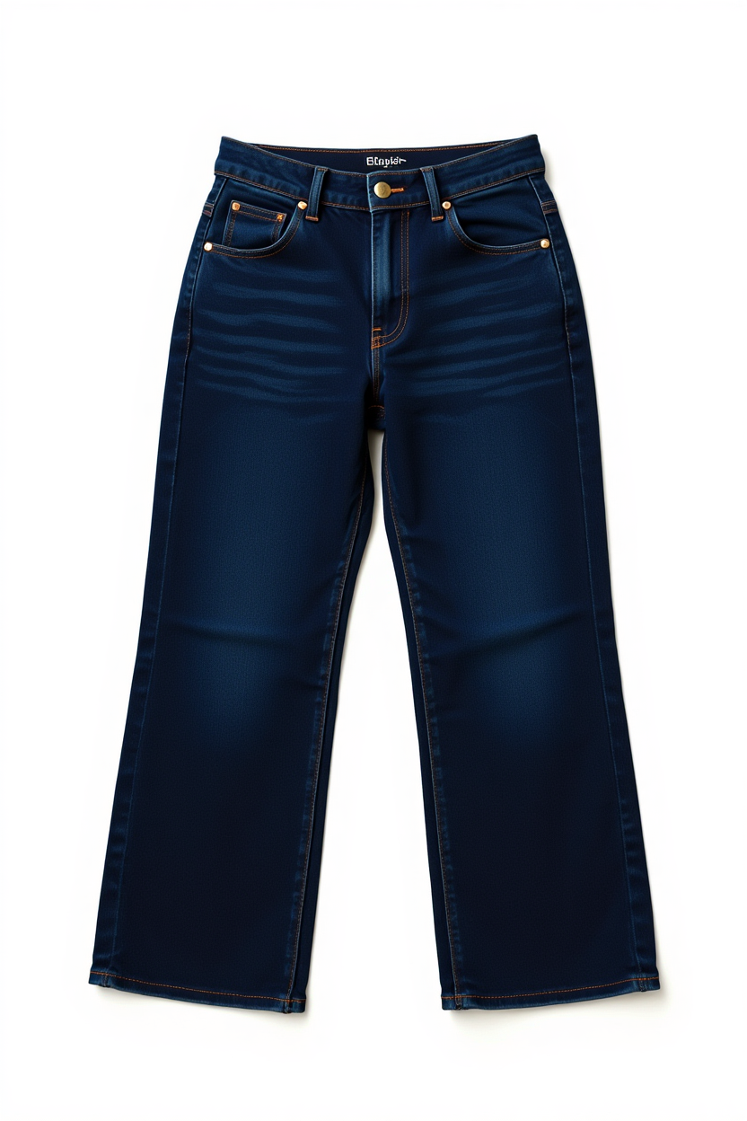 Dark Blue Wide Leg Jeans