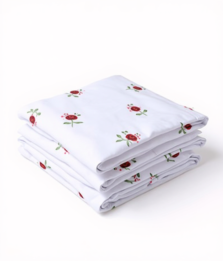 White Rose Pattern Bedsheet Set