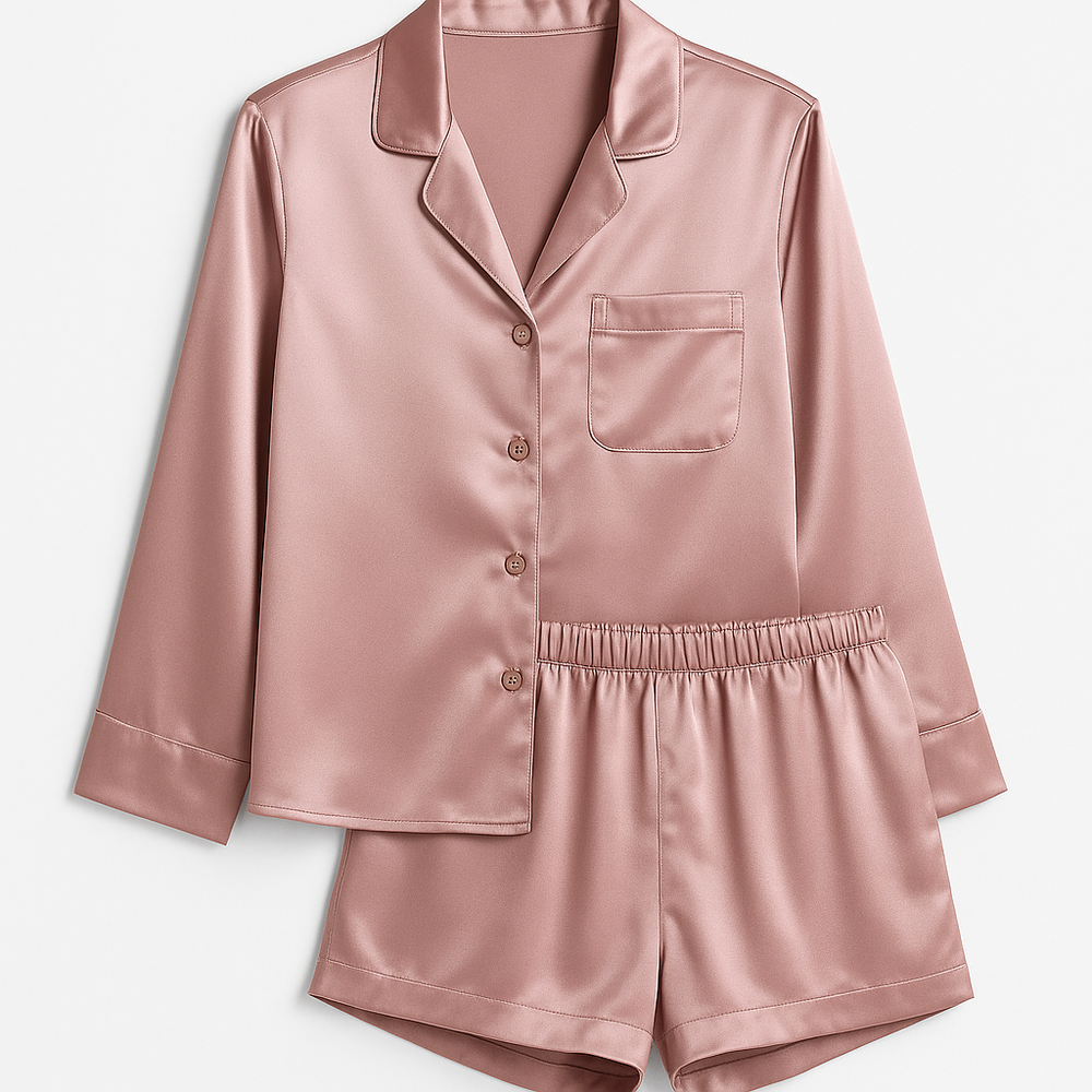 Dusty Rose Pink Silk Satin Sleepwear