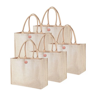 Jute Tote Bags Fiber Burlap Double Layer Large Beach Bags For Women Tote Handbag Handmade Weaving